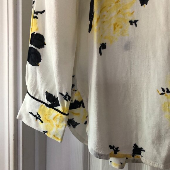 GANNI Floral Print Long Sleeve Blouse size 36 - Picture 3 of 8